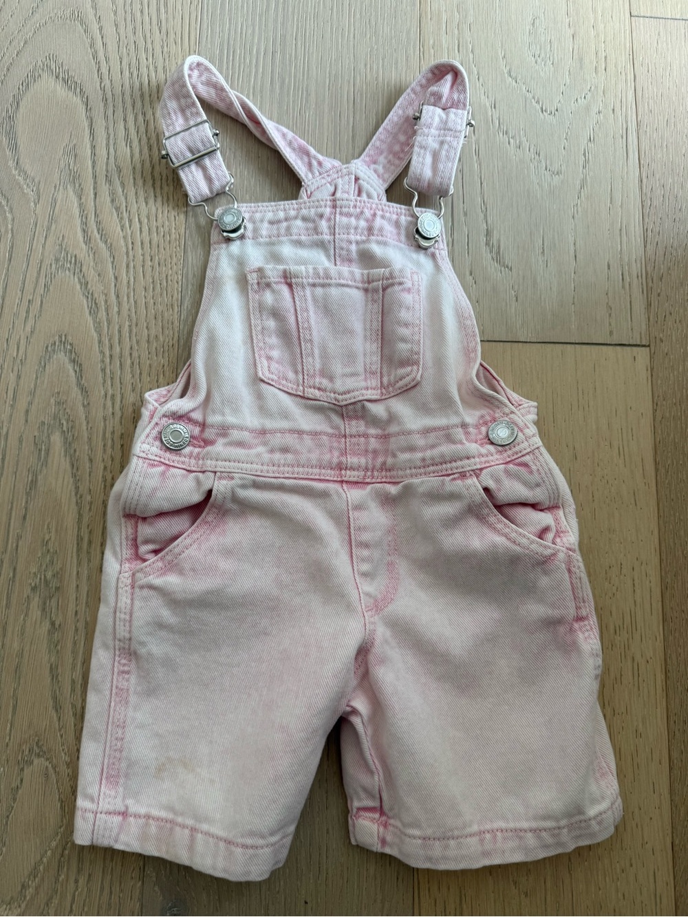 H&M Light Pink Toddler Denim Short Overalls